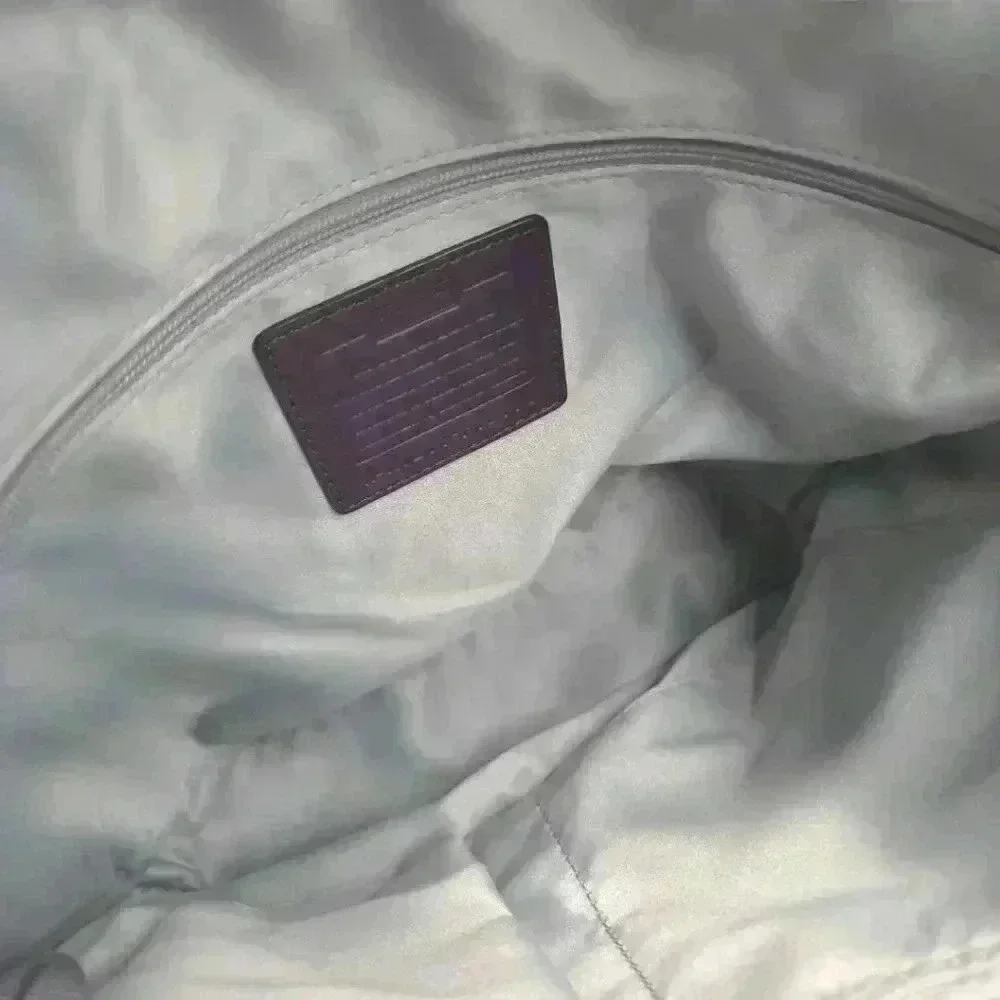 COACH Plum/ Burgundy Signature Patent Leather Tote - Picture 10 of 12